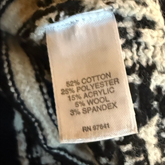 J.Jill Nordic Fair Isle Knit Sweater | Black & Ivory | Cozy Winter Classic NWT - Picture 6 of 6